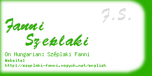 fanni szeplaki business card